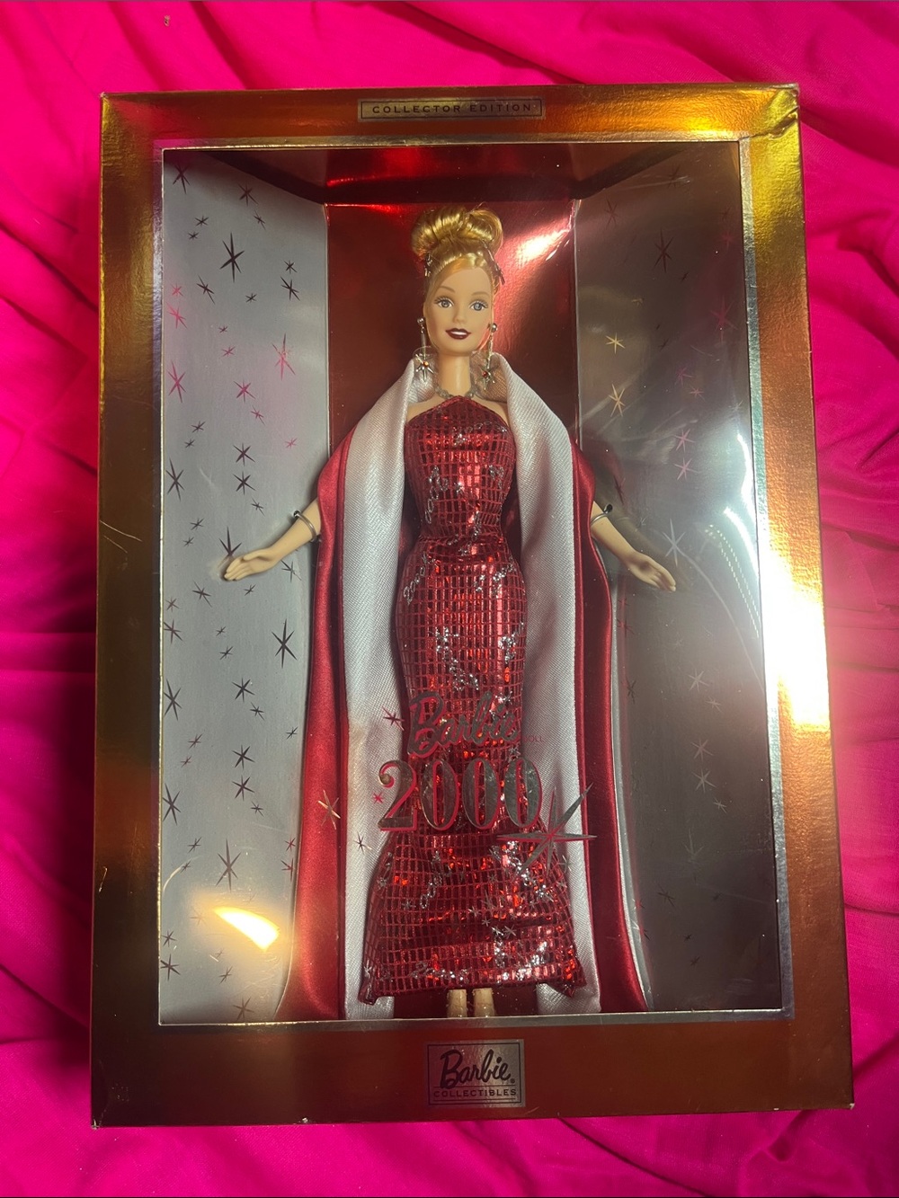 2000 Y2K Collector Barbie in Red & Silver Sequin Sealed NRFB